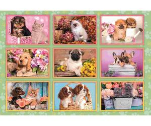 Clementoni - Puzzle Collage di cuccioli - 180 Pezzi