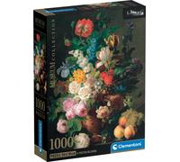 Clementoni - Puzzle 1000 Pezzi Arte per Adulti e Ragazzi, Museum Collection, Tema Vaso di Fiori di Van Dal, Compact Box con Poster Incluso, Idea Regalo Uomo e Donna, Made in Italy, 70x50 cm, 39970