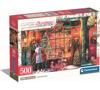 Clementoni - Puzzle Collezione classica di Natale: Vecchio negozio di giocattoli compatto - 500 Pezzi