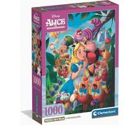 Clementoni - Puzzle 1000 Pezzi per Adulti e Ragazzi, Tema Disney Alice in Wonderland con Poster Incluso, Compact Box, Idea Regalo Uomo e Donna, Made in Italy, 70x50 cm, 39952