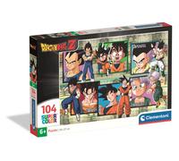 Clementoni - Puzzle per Bambini 104 Pezzi Supercolor, per Bambini 6+ Anni, Illustrazione con Personaggi dal Cartone Dragonball Z, Idea Regalo, Made in Italy, 38x27 cm, 25032