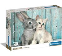 Clementoni - Puzzle Gatto e coniglio 500 - 500 Pezzi