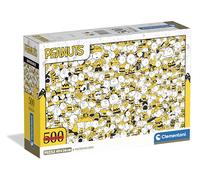 Clementoni Puzzle Impossibile - 500 Pezzi per Adulti e Ragazzi, Illustrazioni con Tema Peanuts Snoopy e Amici, Idea Regalo, Made in Italy, 49x36 cm, Poster Incluso, 35806