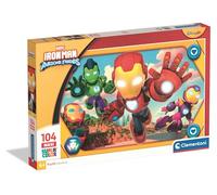 Clementoni - Puzzle Marvel Iron Man and his Awesome Friends, 104 Pezzi, Bambini 4+ Anni, Colorata Illustrazione dei Personaggi del Cartone Animato, Idea Regalo, Made in Italy, 62x42 cm, 23778