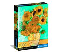 Clementoni - Puzzle Van Gogh 1000 Pezzi Arte, per Adulti e Ragazzi, Museum Collection, Tema Girasoli, Compact Box con Poster Incluso, Idea Regalo Uomo e Donna, Made in Italy, 70x50 cm, 39996
