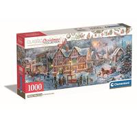 Clementoni Puzzle Panorama Prepararsi per Natale 1000 Pezzi - Scatola Compatta, Poster Incluso, Puzzle per Adulti 14-99 Anni Regalo Uomo/Donna, Made in Italy 39927