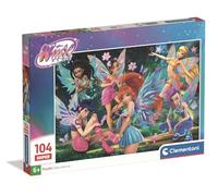 Clementoni - Puzzle per Bambini 104 Pezzi, per Bambini 6+ Anni, Illustrazione Winx Club, Idea Regalo, Made in Italy, 48,5x33,5 cm, 25083