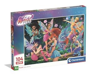 Clementoni - Puzzle per Bambini 104 Pezzi, per Bambini 6+ Anni, Illustrazione Winx Club, Idea Regalo, Made in Italy, 48,5x33,5 cm, 25083