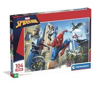 Clementoni - Puzzle per Bambini 104 Pezzi Super, per Bambini 6+ Anni, Illustrazione con Supereroe Marvel Spiderman, Idea Regalo, Made in Italy, 48,5x33,5 cm, 25014