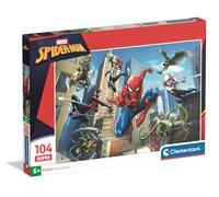 Clementoni - Puzzle per Bambini 104 Pezzi Super, per Bambini 6+ Anni, Illustrazione con Supereroe Marvel Spiderman, Idea Regalo, Made in Italy, 48,5x33,5 cm, 25014