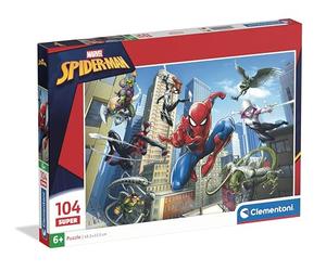 Clementoni - Puzzle per Bambini 104 Pezzi Super, per Bambini 6+ Anni, Illustrazione con Supereroe Marvel Spiderman, Idea Regalo, Made in Italy, 48,5x33,5 cm, 25014