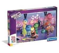 Clementoni - Puzzle per Bambini 104 Pezzi Supercolor Maxi, per Bambini 4+ Anni, Illustrazione con Personaggi dal Cartone Disney Inside Out 2, Idea Regalo, Made in Italy, 62x42 cm, 25070