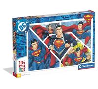 Clementoni - Puzzle per Bambini 104 Pezzi Supercolor Maxi, per Bambini 4+ Anni, Illustrazione con Superman, Idea Regalo, Made in Italy, 62x42 cm, 25022