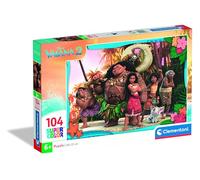 Clementoni - Puzzle per Bambini 104 Pezzi Supercolor, per Bambini 4+ Anni, Illustrazione con Personaggi dal Cartone Disney Vaiana 2, Idea Regalo, Made in Italy, 62x42 cm, 25786
