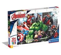 Clementoni - Puzzle per Bambini 104 Pezzi Supercolor, per Bambini 4+ Anni, Illustrazione con Personaggi Marvel Avengers, Supereroi, Idea Regalo, Made in Italy, 39,60x27,80 cm, 23688