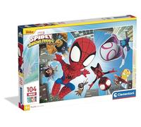 Clementoni - Puzzle per Bambini 104 Pezzi Supercolor, per Bambini 4+ Anni, Illustrazione con Supereroe Spidey, Idea Regalo, Made in Italy, 62x42 cm, 23777
