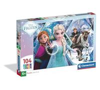 Clementoni - Puzzle per Bambini 104 Pezzi Supercolor, per Bambini 6+ Anni, Illustrazione con Personaggi dal Cartone Disney Frozen, Idea Regalo, Made in Italy, 38x27 cm, 25045