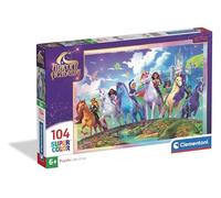 Clementoni - Puzzle per Bambini 104 Pezzi Supercolor, per Bambini 6+ Anni, Illustrazione con Personaggi di Unicorn Academy, Idea Regalo, Made in Italy, 38x27 cm, 25091