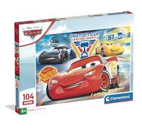 Clementoni - Puzzle per Bambini 104 Pezzi Supercolor, per Bambini 6+ Anni, Illustrazione con Personaggi dal Cartone Disney Cars, Idea Regalo, Made in Italy, 48,5x33,5 cm, 25047