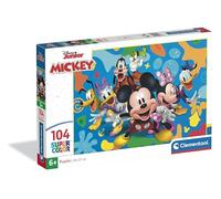 Clementoni - Puzzle per Bambini 104 Pezzi Supercolor, per Bambini 6+ Anni, Illustrazione con Personaggi del Mondo Disney Mickey and Friends, Idea Regalo, Made in Italy, 38x27 cm, 25053