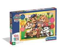 Clementoni - Puzzle per Bambini 104 Pezzi Supercolor, per Bambini 6+ Anni, Illustrazione con Personaggi Paw Patrol, Idea Regalo, Made in Italy, 38x27 cm, 25013