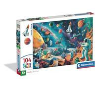 Clementoni - Puzzle per Bambini 104 Pezzi Supercolor, per Bambini 6+ Anni, Illustrazione Cosmic Crew, Idea Regalo, Made in Italy, 37,9x26,9 cm, 25036