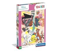 Clementoni - Puzzle per Bambini 104 Pezzi Supercolor, per Bambini 6+ Anni, Illustrazione Disney Aristogatti, Idea Regalo, Made in Italy, 37,9x26,9 cm, 25048