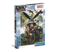 Clementoni - Puzzle per Bambini 180 Pezzi Supercolor, per Bambini 7+ Anni, Illustrazione con Personaggi dal Cartone Dragontrainer, Idea Regalo, Made in Italy, 33,5x48,5 cm, 29793