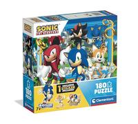Clementoni - Puzzle per Bambini 180 Pezzi Supercolor, per Bambini 7+ Anni, Illustrazione con Personaggi dal Cartone Sonic, con Sticker Inclusi, Idea Regalo, Made in Italy, 48,5x33,5 cm, 29799