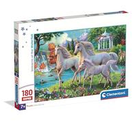 Clementoni - Puzzle per Bambini 180 Pezzi Supercolor, per Bambini 7+ Anni, Illustrazione Fantasy con Unicorni, Idea Regalo, Made in Italy, 48,5x33,5 cm, 29794