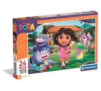 Clementoni - Puzzle per Bambini 24 Pezzi Supercolor, per Bambini 3+ Anni, Illustrazione Nickelodeon Dora, Idea Regalo, Made in Italy, 62x42 cm, 24826