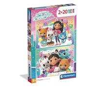 Clementoni - Puzzle per Bambini 2x20 Pezzi Supercolor, per Bambini 3+ Anni, Illustrazione con i personaggi di Gabby's Dollhouse, Idea Regalo, Made in Italy, 27x18,5 cm, 24832