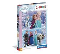 Clementoni - Puzzle per Bambini 2x20 Pezzi Supercolor, per Bambini 3+ Anni, Illustrazione con Personaggi Frozen 2, Idea Regalo, Made in Italy, 27x18 cm, 24825