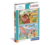 Clementoni - Puzzle per Bambini 2x20 Pezzi Supercolor, per Bambini 3+ Anni, Illustrazione con Personaggi dei Grandi Classici Disney, Idea Regalo, Made in Italy, 27x18,5 cm, 24837