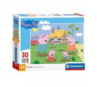Clementoni - Puzzle per Bambini 30 Pezzi Supercolor, per Bambini 3+ Anni, Illustrazione del Cartone Peppa Pig, Idea Regalo, Made in Italy, 33,5x23,5 cm, 20838