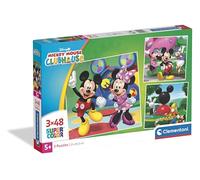 Clementoni - Puzzle per Bambini 3x48 Pezzi Supercolor, per Bambini 5+ Anni, Illustrazione con Personaggi di Mickey Mouse e Amici, Idea Regalo, Made in Italy, 21x20,5, 25005