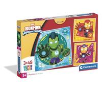 Clementoni Puzzle 3x48 pezzi Marvel Ironman Supercolor per bambini 5+ anni Made in Italy