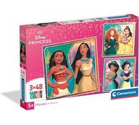 Clementoni - Puzzle per Bambini 3x48 Pezzi Supercolor, per Bambini 5+ Anni, Illustrazioni Disney Princess, Idea Regalo, Made in Italy, 32x22 cm, 25064