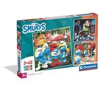 Clementoni - Puzzle per Bambini 3x48 Pezzi Supercolor, per Bambini 5+ Anni, Illustrazioni Puffi, Idea Regalo, Made in Italy, 32x22 cm, 25792