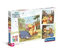 Clementoni - Puzzle per Bambini 3x48 Pezzi Supercolor, per Bambini 5+ Anni, Illustrazioni Winnie the Pooh, Idea Regalo, Made in Italy, 21x20,5 cm, 25063