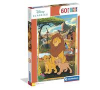 Clementoni - Puzzle per Bambini 60 Pezzi Supercolor Maxi, per Bambini 4+ Anni, Illustrazione Disney Classic Re Leone, Idea Regalo, Made in Italy, 42x62 cm, 26314