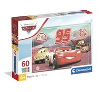 Clementoni - Puzzle per Bambini 60 Pezzi Supercolor, per Bambini 4+ Anni, Illustrazione con Disney Pixar Cars, Idea Regalo, Made in Italy, 33,5x23,5 cm, 26317
