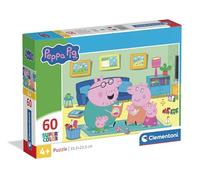 Clementoni - Puzzle per Bambini 60 Pezzi Supercolor, per Bambini 4+ Anni, Illustrazione con Personaggi dal Cartone Peppa Pig, Idea Regalo, Made in Italy, 33,5x23,5 cm, 26312