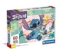 Clementoni - Puzzle per Bambini 60 Pezzi Supercolor, per Bambini 4+ Anni, Illustrazione con Personaggi dal Cartone Disney Lilo e Stitch, Idea Regalo, Made in Italy, 33,5x23,5 cm, 26331