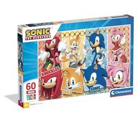 Clementoni - Puzzle per Bambini 60 Pezzi Supercolor, per Bambini 4+ Anni, Illustrazione del Cartone Sonic, Idea Regalo, Made in Italy, 62x42 cm, 26073