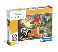 Clementoni - Puzzle per Bambini 60 Pezzi Supercolor, per Bambini 4+ Anni, Illustrazione Disney Classics Bambi, Idea Regalo, Made in Italy, 33,5x23,5 cm, 26319