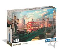 Clementoni - Puzzle 500 Pezzi per Adulti e Ragazzi, Collection, Tema Westminster Bridge con Big Ben, Compact Box con Poster Incluso, Idea Regalo Made in Italy, 70x50 cm, 35575