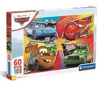 Clementoni - Puzzle per Bambini 60 Pezzi Supercolor, per Bambini 4+ Anni, Illustrazione Disney Cars, Idea Regalo, Made in Italy, 62x42 cm, 26332