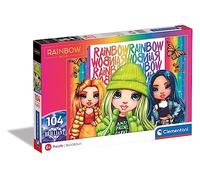 Clementoni- Puzzle Rainbow High 104pzs Brilliant Supercolor High-104 Pezzi-Made in Italy, Bambini 6 Anni, Cartoni Animati, Brillantini, Multicolore, Medium, 20342