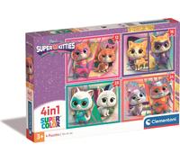 Clementoni - Supercolor SuperKitties 21531 Kinderpuzzelstukjes, 12, 16, 20 en 24
